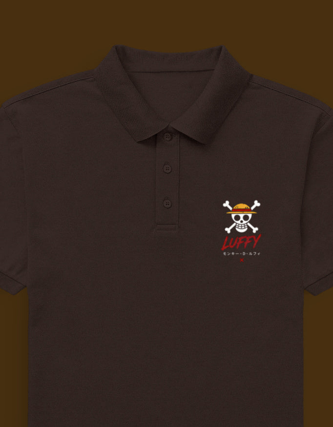 Luffy Anime Polo T-Shirt for Men | 100% Cotton AIRTEX 220 GSM Casual Polo Tee
