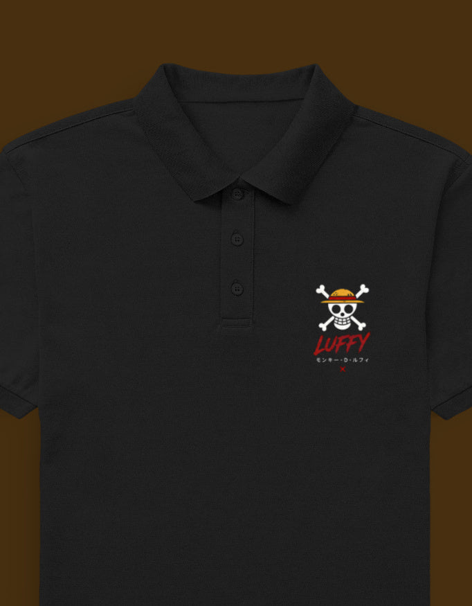 Luffy Anime Polo T-Shirt for Men | 100% Cotton AIRTEX 220 GSM Casual Polo Tee