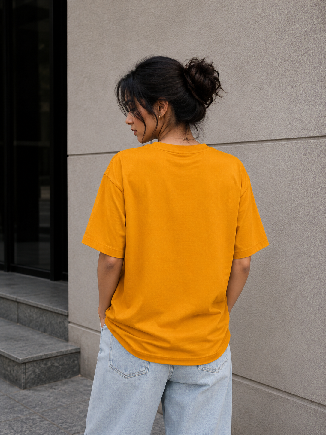 Oversized T-Shirt – Golden Yellow | 240 GSM Heavyweight Cotton | Eluxe Soul
