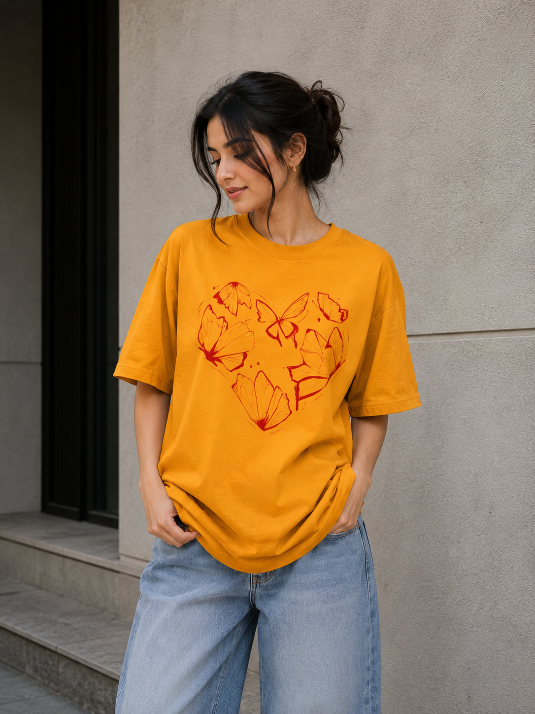 Oversized T-Shirt – Golden Yellow | 240 GSM Heavyweight Cotton | Eluxe Soul