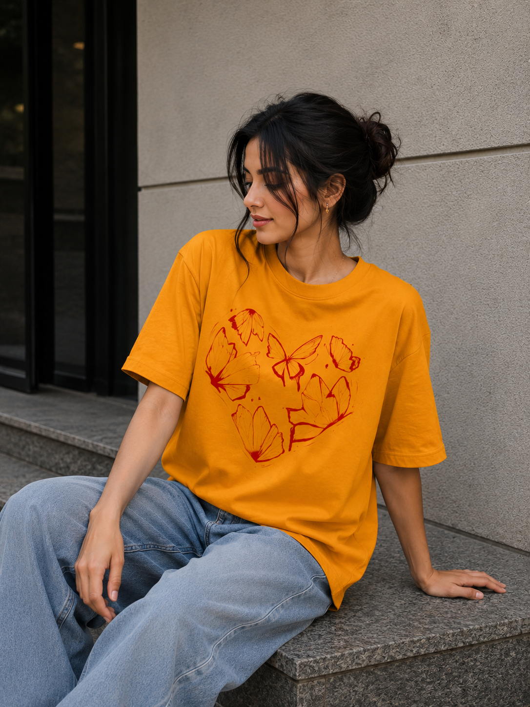 Oversized T-Shirt – Golden Yellow | 240 GSM Heavyweight Cotton | Eluxe Soul